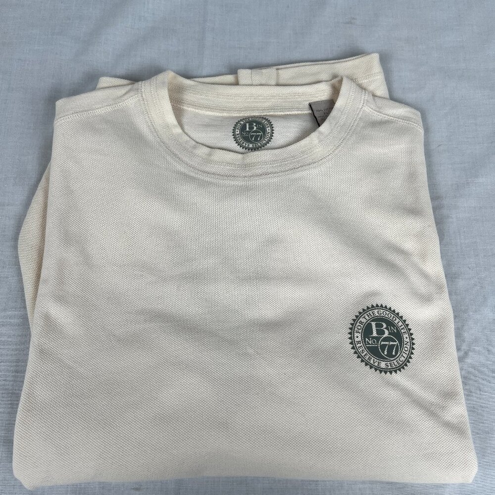 The Good Life Bin #77 Beige Cotton Crew Neck T-Shirt Mens Size XL Made USA